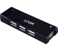Image of Logik L4APHB23 4-Port USB 2.0 Hub, Powered USB Splitter for Fast Connectivity