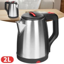 Image of Cordless Electric Kettle 2L 1500W Stainless Steel Jug Overheat Protection UK