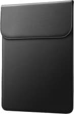Image of JETech Slim Laptop Sleeve PU Leather Case with Magnetic Closure Black 14-Inch