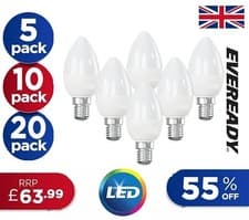 Image of 20X CANDLE SES LED 4.9W LIGHT BULBS CHANDELIER SUPER COOL DAYLIGHT 6500k e14