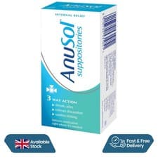 Image of Anusol Suppositories For Haemorrhoids Treatment & Relieves Pain (Pack of 24)