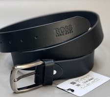 Image of Hugo Boss Black Leather Jeans Belt