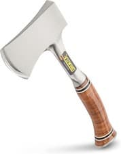 Image of Estwing E14A Sportsmans Axe Leather Grip Hand Chopping Compact Axe With Sheath
