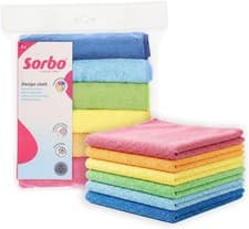 Image of Sorbo Pack of 6 Microfibre Cleaning Cloths, Multipurpose Cleaning Towels.