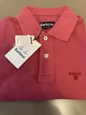 Image of BNWT Barbour Washed Sports Polo Fushia S