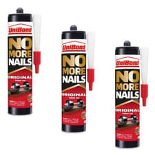 Image of 3 x UniBond No More Nails Original Grab Adhesive Glue Wood Metal Plaster 365g