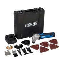 Image of Draper 12V Oscillating Multi-Tool 33pc Kit with 1.5Ah Battery & Charger Full Set