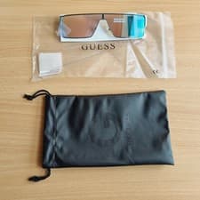 Image of GUESS Sunglasses Unisex GU8206 Shiny Light Nickeltin/Blue Mirror One Size