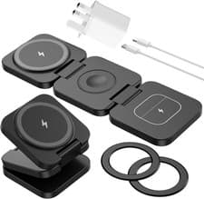 Image of KU XIU Wireless Charger for Samsung, Foldable 3 in 1 Wireless Charging Station f