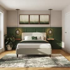 Image of Addison Bed Frame Small Double Grey Curved headboard graded
