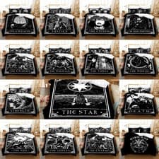 Image of Tarot Element Black Quilt Duvet Cover Bedding Set Pillowcase Single Double Size