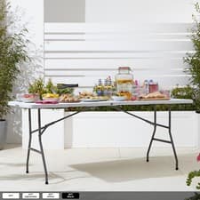 Image of Neo Folding Table Portable Fold Up Camping Garden Party BBQ Picnic 4FT 6FT