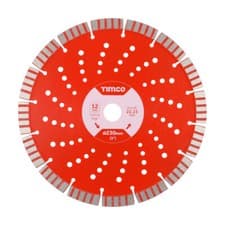Image of Timco Premium Diamond Blade Cut Edge Concrete Brick Turbo Segments Various Sizes