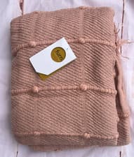 Image of FURN Motti Woven Tufted Throw Colour - Blush 130 x 180cm New with tags
