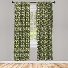 Image of Camo Curtains 2 Panel Set Abstract Chevron Forest