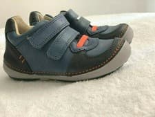 Image of NEW Clarks Infant/Boys SOFTLY POW Blue Leather Shoe - E-G Fit - RRP £38