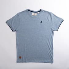 Image of Mens Kangol Speckle Marl Short Sleeve Crew Neck T-Shirt With Contrast Rib Detail