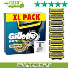 Image of Gillette ProShield Power 8 Pack Refill Cartridges Size XL Comfort Glide ⭐⭐⭐⭐⭐