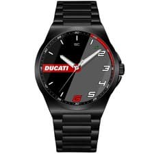 Image of Black Steel Wrist Watch Fan Art Ducati CORSE Gear Passion Sport Moto