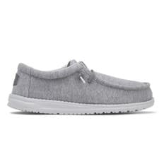 Image of HEY DUDE Mens Shoes Grey Adults Slip On Casual Bungee Laces Wally Stretch SIZE