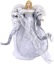 Image of The Christmas Workshop 83960 Angel Christmas Tree Topper / 12” Tall Silver