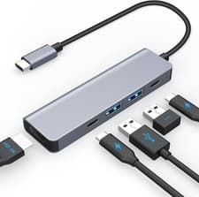 Image of USB C Docking Station 1PC 5 in 1 Multiport Hub with PD Charging Support