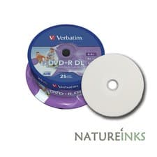 Image of 25 Verbatim Printable Dual Layer DVD+R 8x DL Double blank Discs 8.5GB 43667