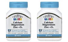 Image of 2 X 21st Century Calcium Magnesium Zinc + D3 | 90 Tablets | Support Bone Health