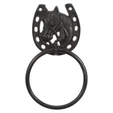 Image of Cast Iron Towel Ring Rustic Hand Rack Bath Rings Horseshoe Holder