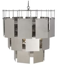Image of Large Stainless Steel Designer Chandelier Kelly Hoppen Andrew Martin RRP £2995