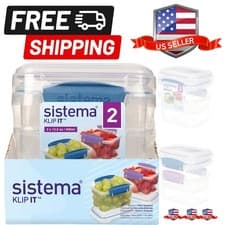 Image of Klip It Food Storage Containers, 400 mL, Assorted Colours, 2 Pack
