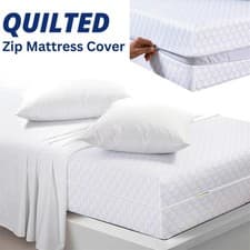 Image of Zip Up Mattress Protector Cover Anti Bed Bug Total Encasement Single Double King