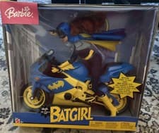Image of Barbie Batgirl 12" Doll Barbie Batgirl's Motorcycle and Batarang (2003)