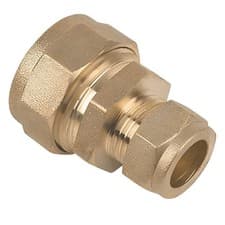 Image of BAG OF 10 - 15mm x 12mm Brass Compression Reducing Coupling - Get Next Day