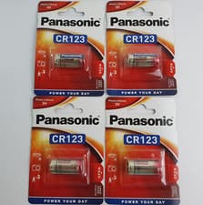 Image of 4x Panasonic CR123 Camera Batteries CR-123AL 3V Lithium Photo Long 2031 Expiry