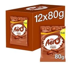 Image of Aero Melts Milk Chocolate Sharing Bag Full Case of 12 x 80g - £19.99