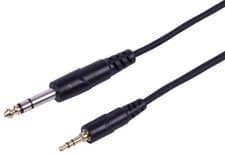 Image of 3.5mm Stereo Jack to 6.35mm Stereo 1/4" Jack Lead, 0.3m - PLS00660