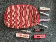 Image of Benefit set of 5 eyes and brows makeup travel size holiday essentials gift bag