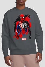 Image of Spiderman Symbiote Mens Sweatshirt Charcoal