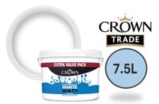 Image of Crown Matt Emulsion Pure Brilliant White Wall & Ceiling Paint 7.5L