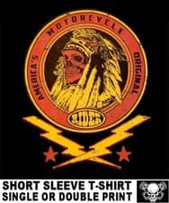 Image of INDIAN MOTORCYCLE RIDER AMERICA'S ORIGINAL V-TWIN BIKE BIKER T-SHIRT AB48
