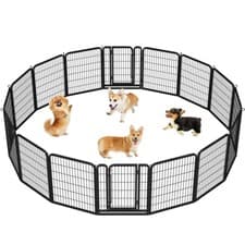 Image of Metal Dog Playpen Foldable Puppy Exercise Pen Pet Fence for Medium/Large Animals