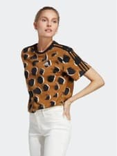 Image of ADIDAS WOMEN'S Essentials 3-Stripes Single Jersey Crop Top Loose Size Large