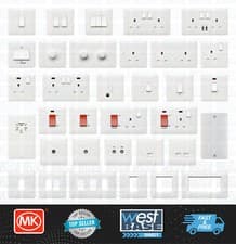 Image of MK Base White Moulded Plastic Switches & Sockets + USB Dimmer LED Full Range