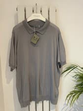 Image of John Smedley BNWT Silver Blue XXL Cotton / Merino Polo RRP£195