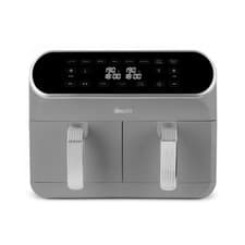Image of Swan Retro Dual Basket Air Fryer Grey 8L 1700W LED Smart Sync Cooking SD10519GR