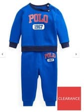Image of Ralph Lauren Baby Boys Polo Jog Set - Blue Joggers Sweater Tracksuit 9 Months