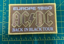Image of AC/DC Back In Black Europe 1980 Logo Sew Or Iron On Patch Officially Licensed