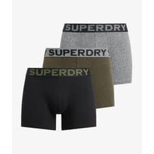 Image of Superdry Boxer Triple Pack Black / Khaki / Grey