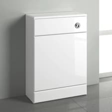 Image of Modern Bathroom Toilet Concealed Cistern Unit 500mm Back to Wall WC Gloss White